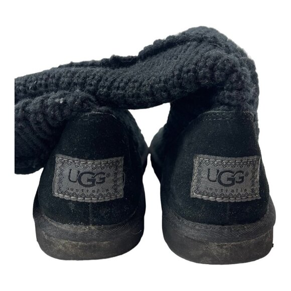 UGG Black 2 Button Knit Classic Cardy Sweater Boots Size 5 - Picture 6 of 8